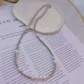 Amazonian Hot Sale Mid-Length Silver Bead Necklace for Young Women 48+5CM 6-9MM Natural Freshwater Pearl Jewelry