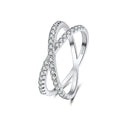 RINNTIN SR240 X Shape Cz Pave 925 Letter Ring Jewelry Wholesale 2020