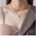 18k Gold Plated Stainless Steel Cute Lucky Cattle Pendant Necklace for Girl