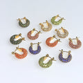 2024 Dazan New 18k PVD Gold Plated 1.5CM Hypoallergenic Stainless Steel Ins Style Green Colorful Zircon Earrings for Women