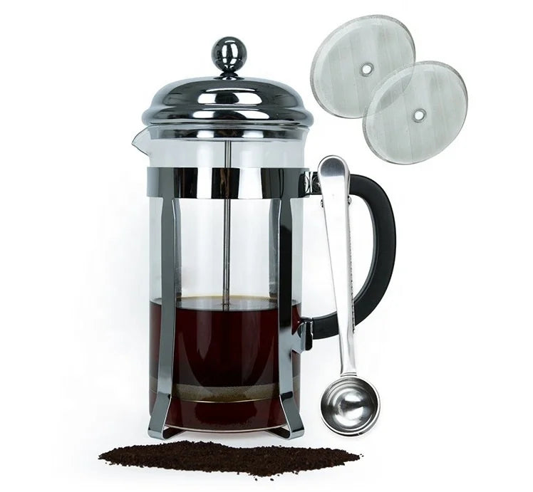 Top Quality 304 Stainless Steel 200/350/600/800/1000 Small Borosilicate Glass Coffee Plunger French Press for Sale