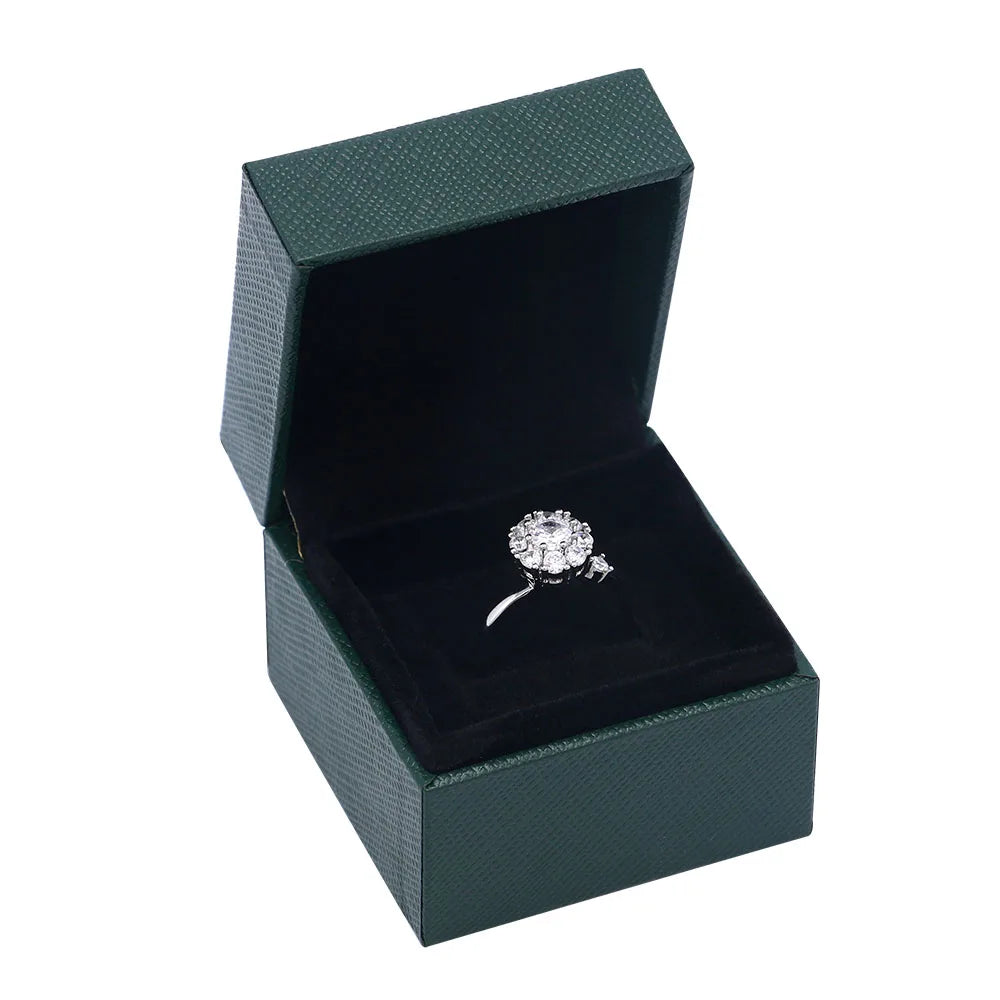 New Arrival Exquisite Leatheretter Paper Wedding Ring Box with Custom Logo