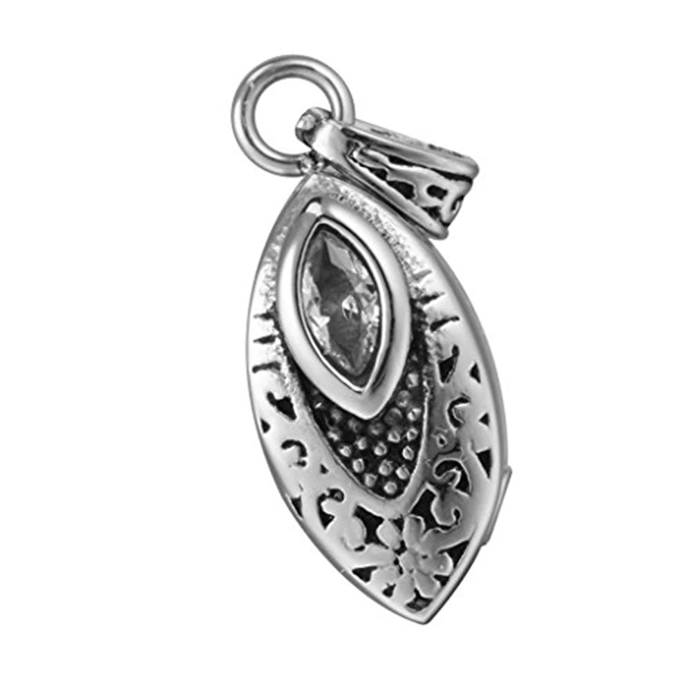 Tear Drops Vintage Silver Plated Stainless Steel Water Drop Ash Necklace Keepsake Crystal Evil Memory Eye Holder Religious Human