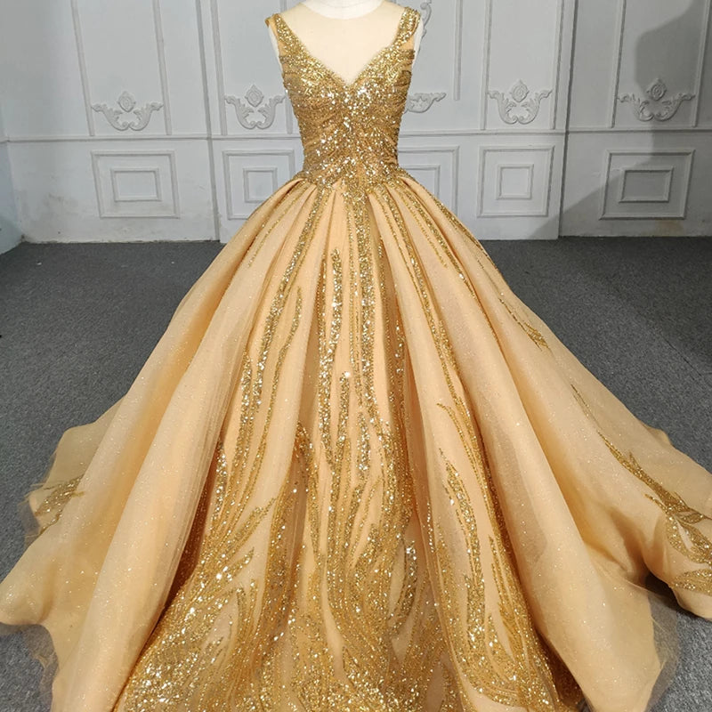 Jancember 1119 Princess Ball Gowns Quinceanera Dresses V Neck Sleeveless Lace Beading Porm Dresses 2023