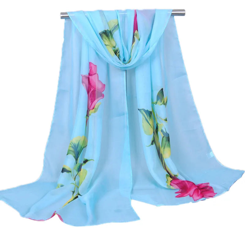 Autumn New Style Wholesale Design Custom Logo Accept Tourism Sunscreen Printed Pearl Chiffon Long for Women Hijab Scarf