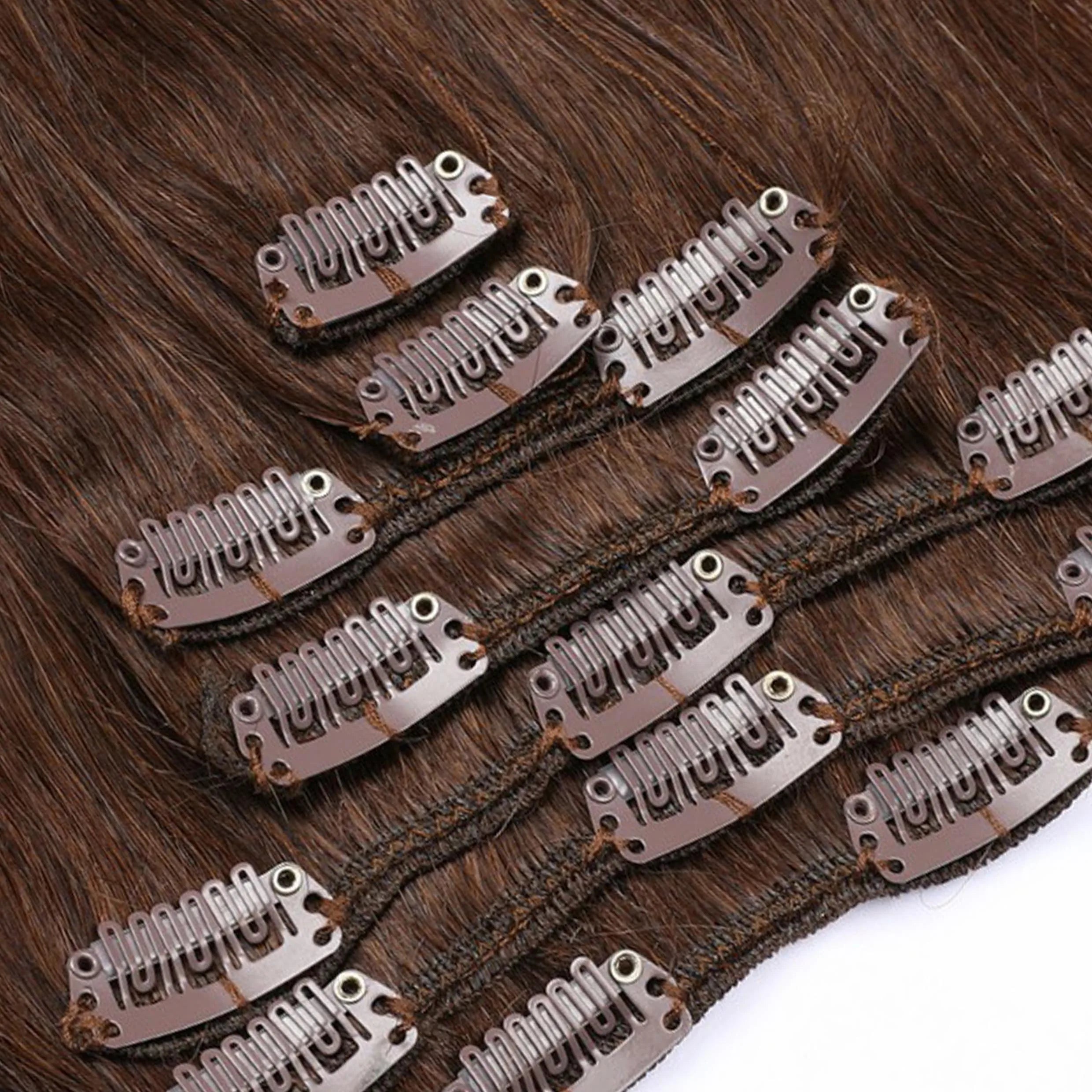 Human Hair Extensions Super Double Drawn Clip Ins Skin Weft Pony Tail Hair Color's Remy Hair Extensions Clip-In