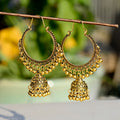 Gold Boho Indian Jhumka Big Bell Drop Dangle Earrings for Women Vintage Sliver Color Metal Round Circle Earring Gypsy Jewelry