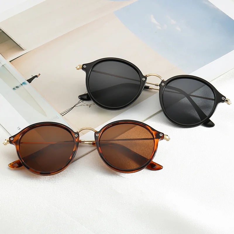 LBAshades Classic Fashion Round Frame TAC Polarized Sunglasses for Women Gold Color Shades