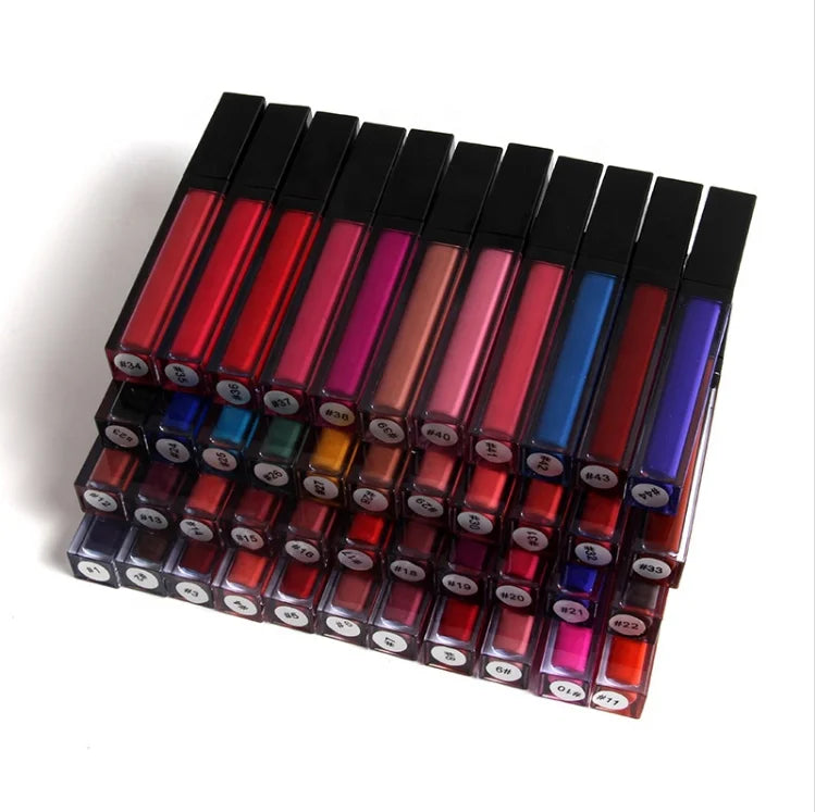 Wholesale Make Your Own Lipstick Waterproof Organic Makeup 44 Colors Lip Cream Private Label Vegan Matte Liquid Lipstick