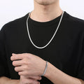 Simple Stainless Steel Jewelry Buckle Necklace Trendy Hip-hop Style Flat Snake Bone Chain Necklace for Men and Women