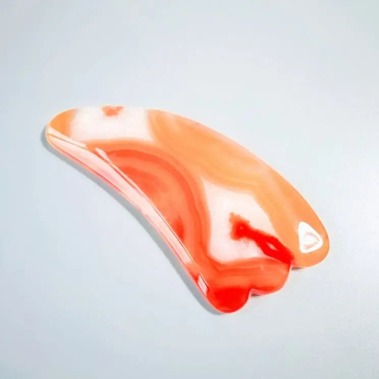 DIY Hot Sell Jade Stone Gua Sha Fish Red Agate Crystal Guasha Scraping Therapy Massage Tool For Body And Face Facial Spoon