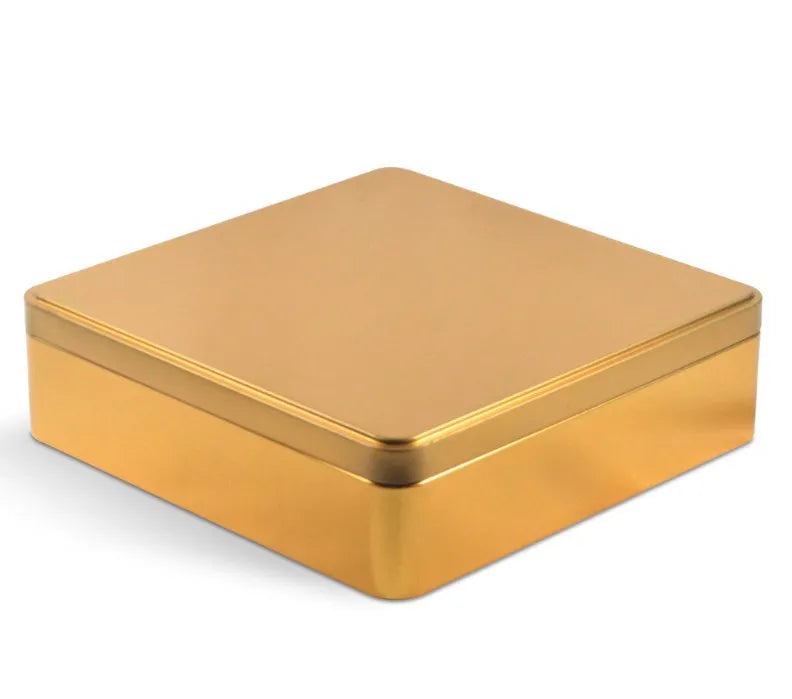 Wholesale Luxury Food Grade Gold Large Size Plain square Cookie Biscuit Cake Can Cake Metal Tin Box Packaging
