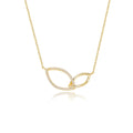 925 Sterling Silver Single Geometric Double Rhombus Diamond Shaped Zircon Gold Plated Necklaces for Women
