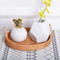Luxury Home Round Natural Wicker Woven Wood Rattan Tabletop Vase Decorative Trays for Table Decor