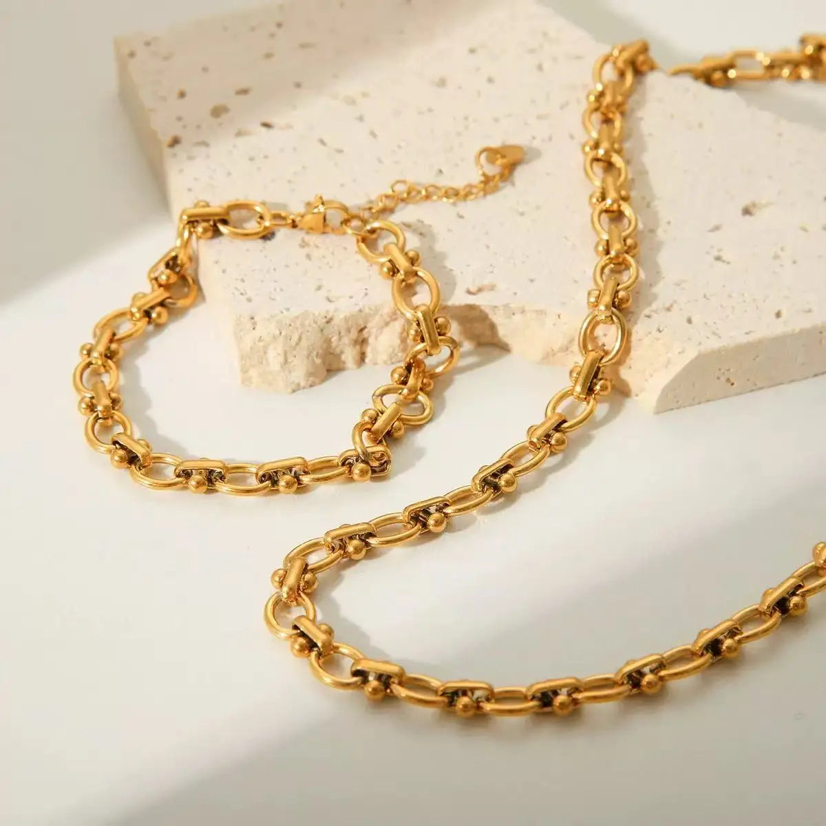 18k Gold Plated Stainless Steel Non Tarnish Waterproof Link Chain for Diy Charms Jewelry Making