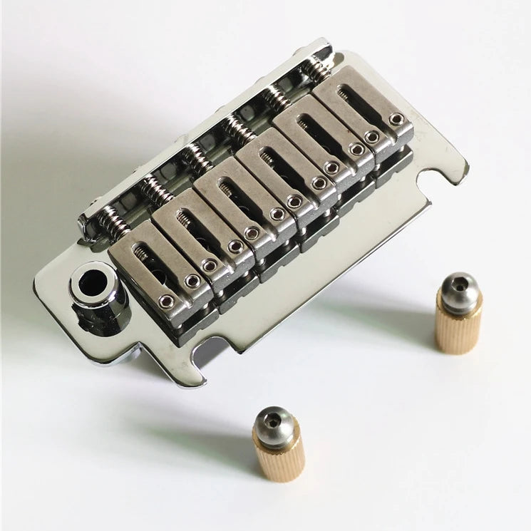 Donlis Full Size Stainless Steel Block ST Guitar Bridge Tremolo in Chrome Color with 52.5mm String Spacing