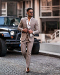 Custom Made Men Suits Notched Lapel Tuxedos Handsome Two Button Classic Casual Business Blazer 2 Pieces Elegant Homme Groom Sets