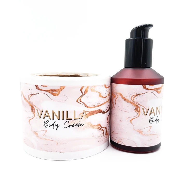 Custom Private Plastic Cosmetic Bottle Labels Vinyl Sticker Print for Shampoo Lotion Lipstick Perfume Toothpaste