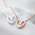 Fashion 925 Sterling Silver Love Heart Shaped Pendant Rose Gold Plated Link Chain Necklaces Jewelry