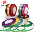 Ribbons for Gift Wrap Good Quality 100% Polyester 6 mm Gold Edge Single Face Gift Ribbon Roll