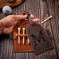 Personalized Golf Tag Cowhide Genuine Leather Golf Bag Tag Engraved Leather Golf Tag Groomsmen Gift