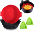 8in Air Fryer Silicone Liners Pot Silicone Air Fryer Basket Liners for Air Fryer Oven Reusable Baking Tray Oven Accessories