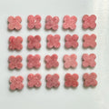 HQ Gems Clover Necklace 13x13x2mm Good Quality Four Leaf Clover Natural Pink Rhodonite Stone