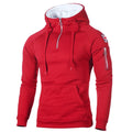 Autumn Zipper Neckline Hoody Sweatshirts Fleece Long Sleeve Men's Hoodies Sticker Pocket Winter Warmer Running Sportswear