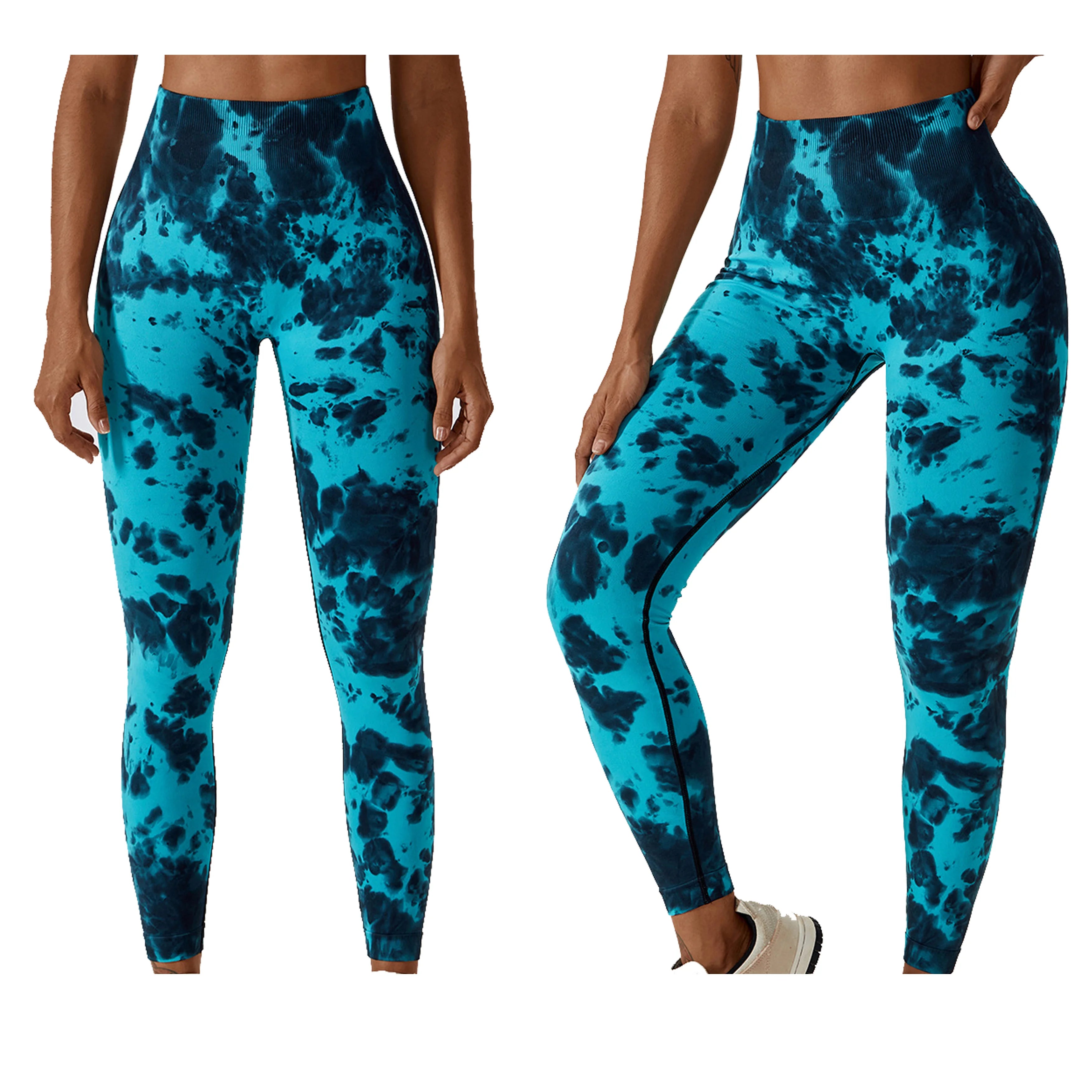 2023 New Tie-Dye Seamless Yoga Leggings for Women 87% Nylon 13% Spandex High Waisted Buttocks Lifting Polainas De Yoga Solid