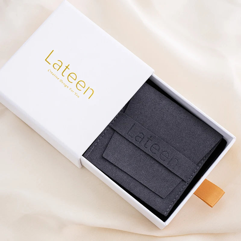 Custom Dark Pouches Jewelry Dust Packaging Bags Sliding Coffret Schmuck Box Suede Lap Microfiber Envelope Jewelry Pouch Bag