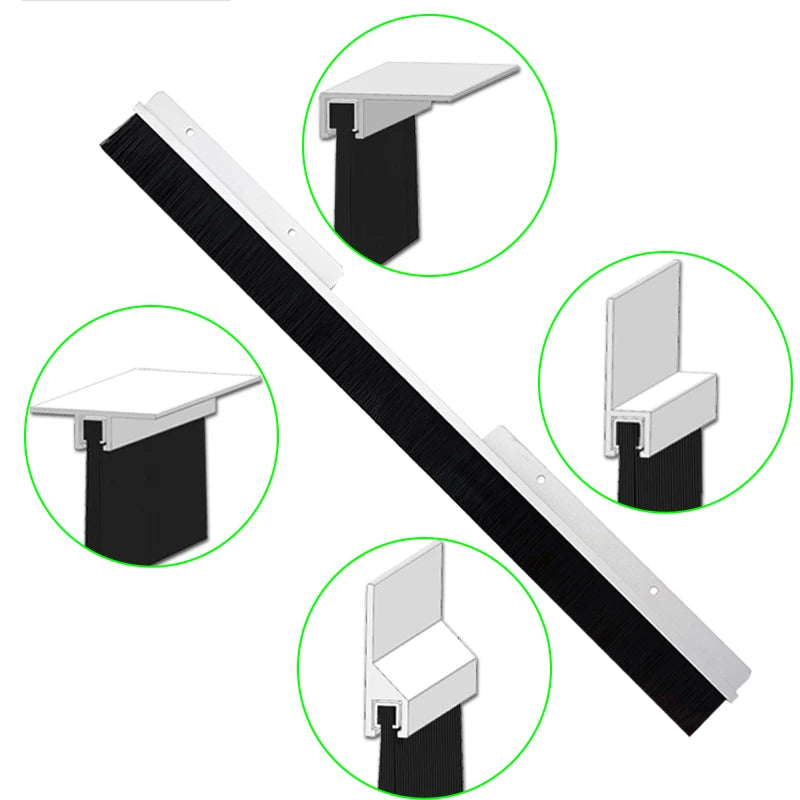 Cabinet Seal Brush With Aluminum Profile Holder Anti Static Nylon6 PA6 Bristles Strip Brush