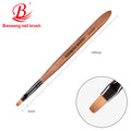 2026 High Quality Gel Brush with Brown Wooden Handle Round Gel Brush with Soft PBT Nylon Hair by Nail Brush Manufacturer BW7-3