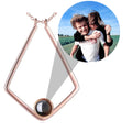 100 Languages Custom Picture Photo Projection Necklace Ring Keeper Necklace V Shaped Ring Holder Necklace Pendant Jewelry