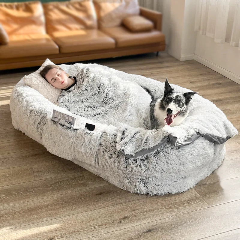 OEM ODM Luxurious Modern Round Plush Pet Kennel Winter Warm Sponge Mattress Solid Color Dog Bed Pet Supplies