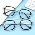 New Male Fashion Retro Big Frame Transparent Double Beam Anti-blue Light Glasses Flat Glasses