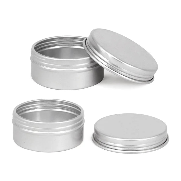 15g Empty Tin Can Jars Lip Balm Container Aluminum Cosmetic Round Screw Top Lipstick Cosmetic Packaging