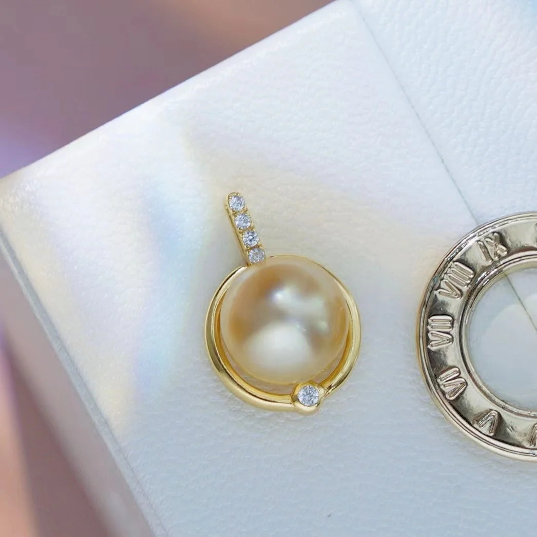 P1510 10-11mm DIY Natural  Freshwater Pearl Charm Pendant Necklace Accessory 925 Sterling Silver Jewelry for Women Without Chain