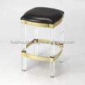 Bar Furniture Modern Pu Leather Bar Stool Metal Frame Counter Height Acrylic Bar Stools for Kitchen