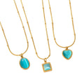 New 18k Gold Plated Snake Chain Blue Water Drop Zircon BirthStone Necklace Tarnish Free Stainless Steel Necklace Design Jewelry