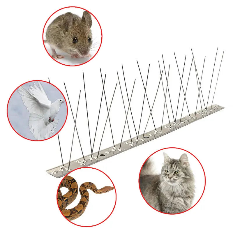 Bird Spikes Stainless Steel  Deterrent Repelleri Garden   Scare Pigeon Cat Sprickle Strip Anti Bird Spikes