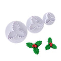 HY 3Pcs Leaf Plunger Cookie Cutter Cake Fondant Mold