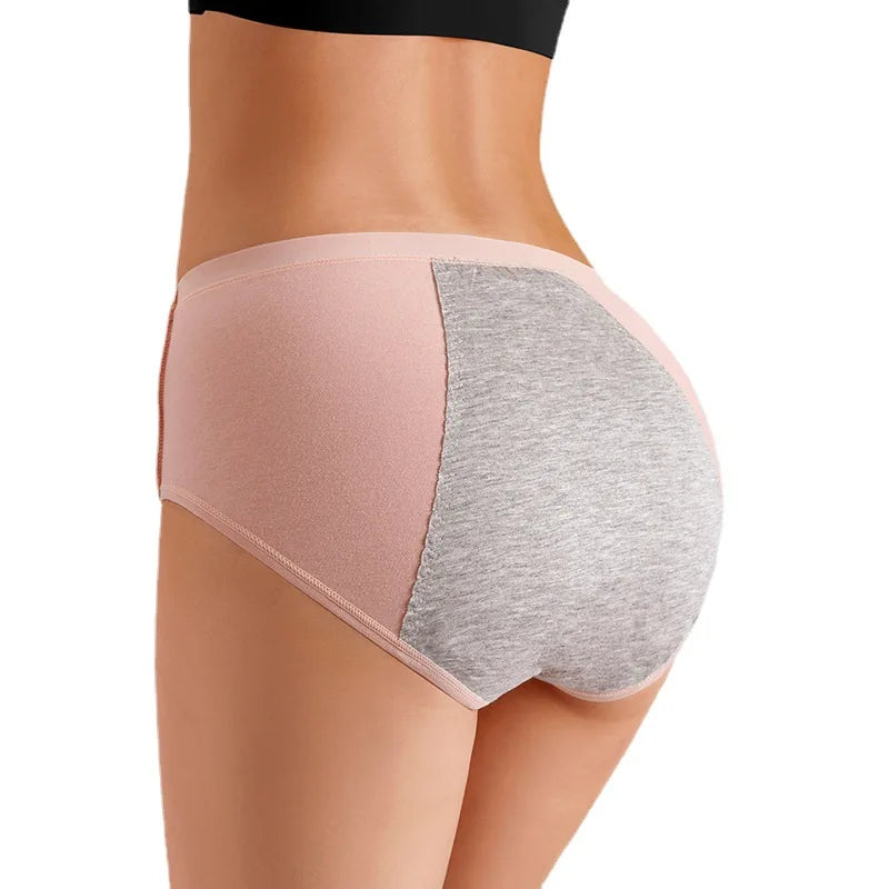 Super Absorbent 3 Layers Menstrual Cycle Fat Ladies High Waist Cotton Underwear Girls Leakproof Period Panties for Women