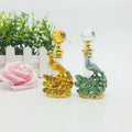 Peacock Design 4ml Green Gold Arabian Luxury Middle East Arabic Dubai Perfume Oil Bottles Glass Stick Bottle for Essential Oil