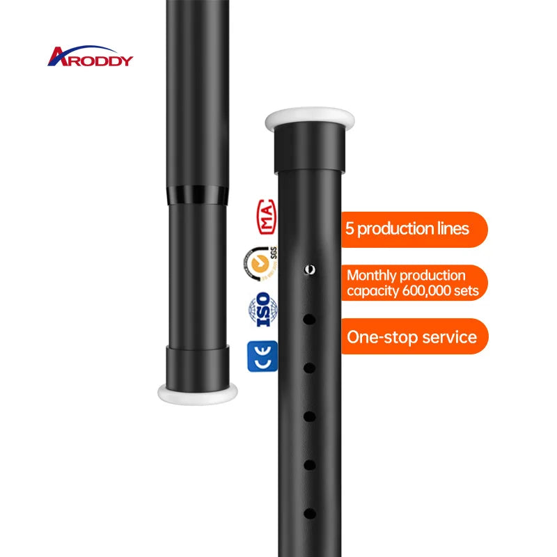 ARODDY Does Not Rust 63-82.7"(1.6-2.1m) White Adjustable Smart Curtain Rod Decoration Curtain Rods Accessories for Home