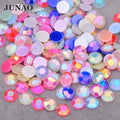 JUNAO Factory Sale 6 7 8 mm Non Hotfix Mix Color Jelly Crystal Strass Flat Back Acrylic Rhinestone for Decoration