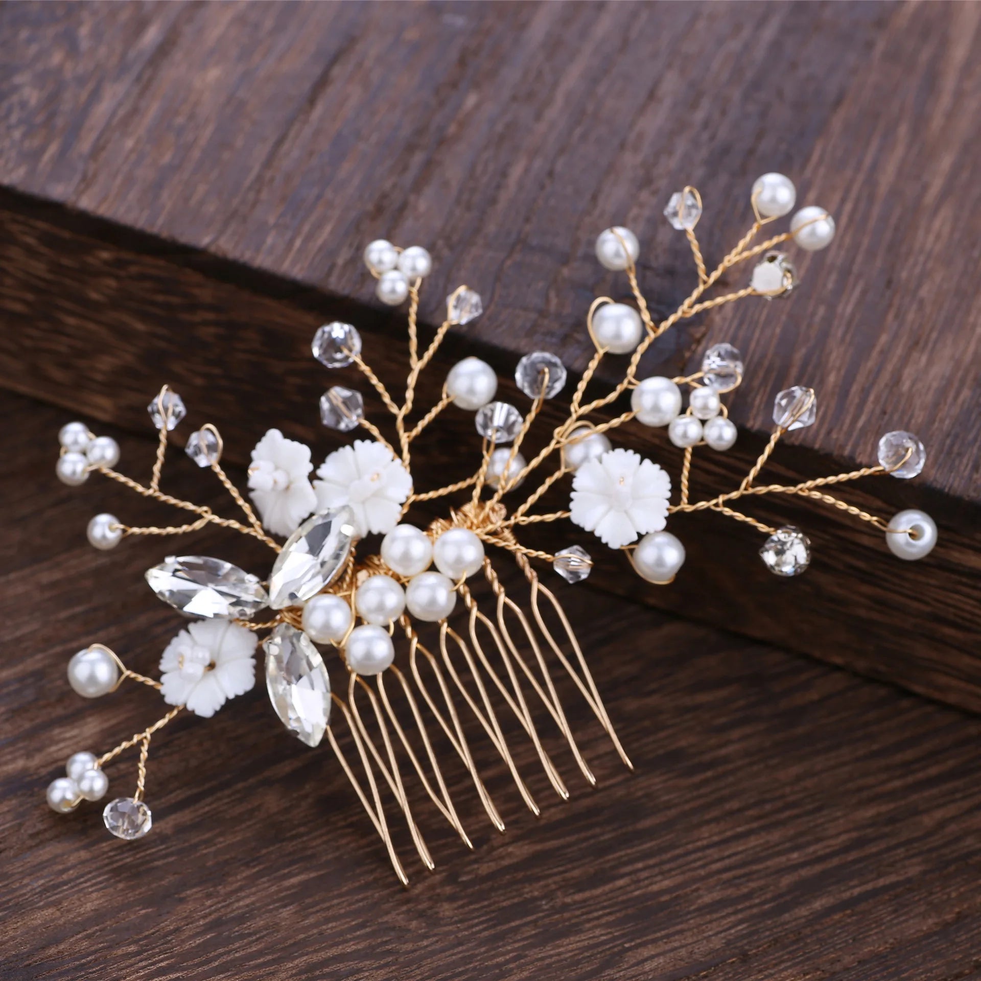 ML933 Fashion Flower Hair Comb Bridal Handmade Crystal Hair Comb Wedding Hair Jewelry Wholesale