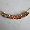 2025 Hot Selling Twelve Birthstone Necklace with Navette-Shaped Month Stones Fashion Chains Necklace INS Inspiration