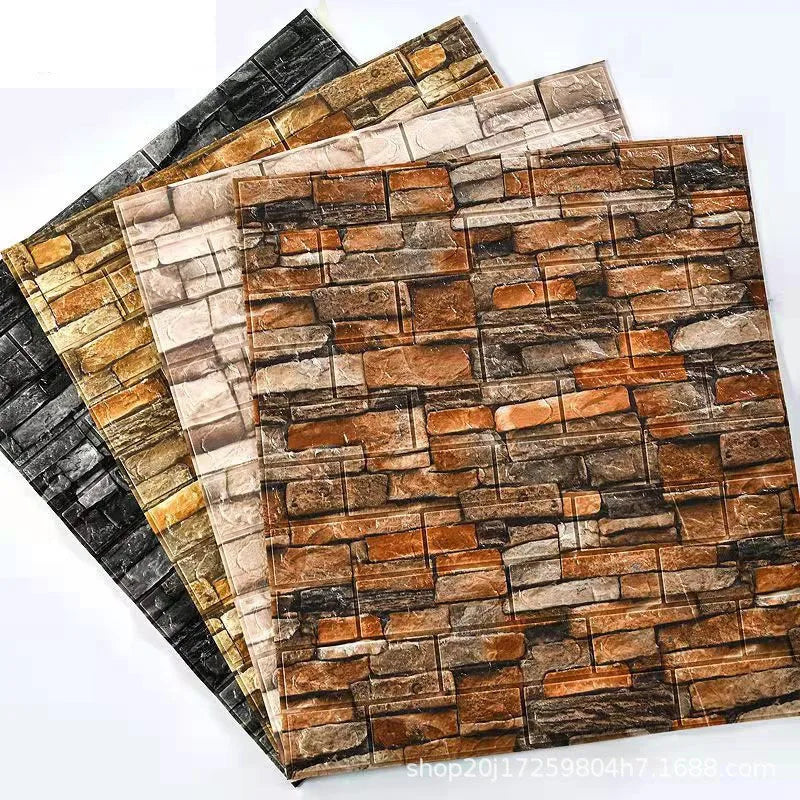 New 3D Brick Texture Wall Stickers UV Printed Self-Adhesive XPE Foam 70x75cm Many Colors for Living Room Bedroom Decoration