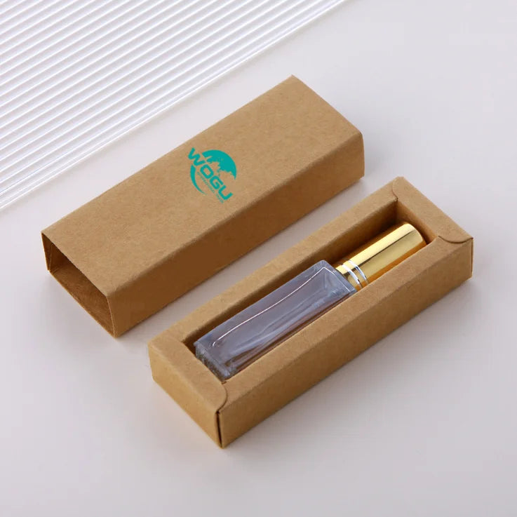 10ml Rectangle Gold Silver Black Fine Mist Cosmetic Glass Spray Perfume Bottle with Paper Box for Fragrance Oils