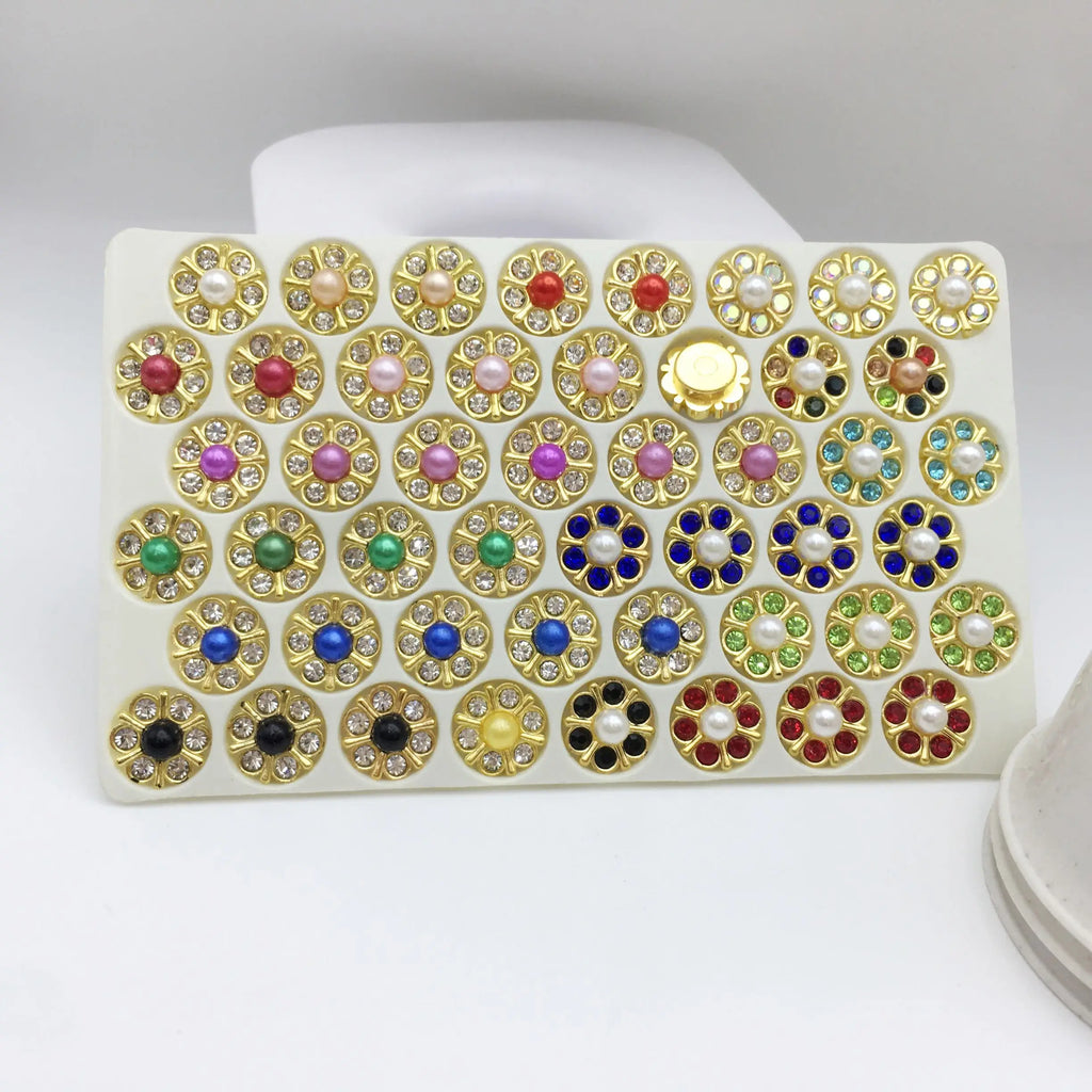 SINRONG Wholesale Cross Colorful Flower Diamond Pendant Rhinestones 17 Colors Handmade Jewelry Plum Diamond Buckle for DIY